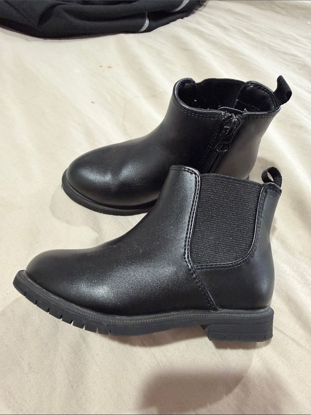 Cat & Jack Black Kids Chelsea Boots with Side Zip